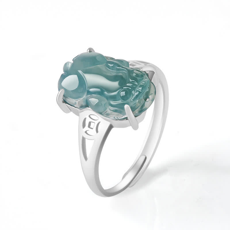 Anello di fortuna in argento sterling 925 Buddha Stones, Fengshui, ricchezza, prosperità, giada PiXiu - Donne - image 3
