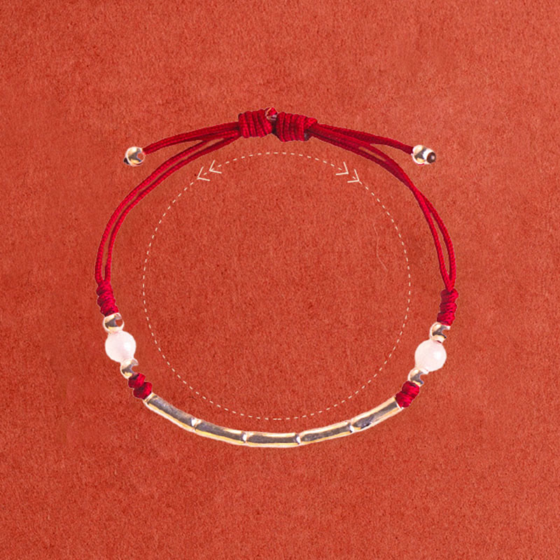 Braccialetto intrecciato con perline di protezione in argento sterling 925 Buddha Stones, agata bianca e agata rossa - image 4