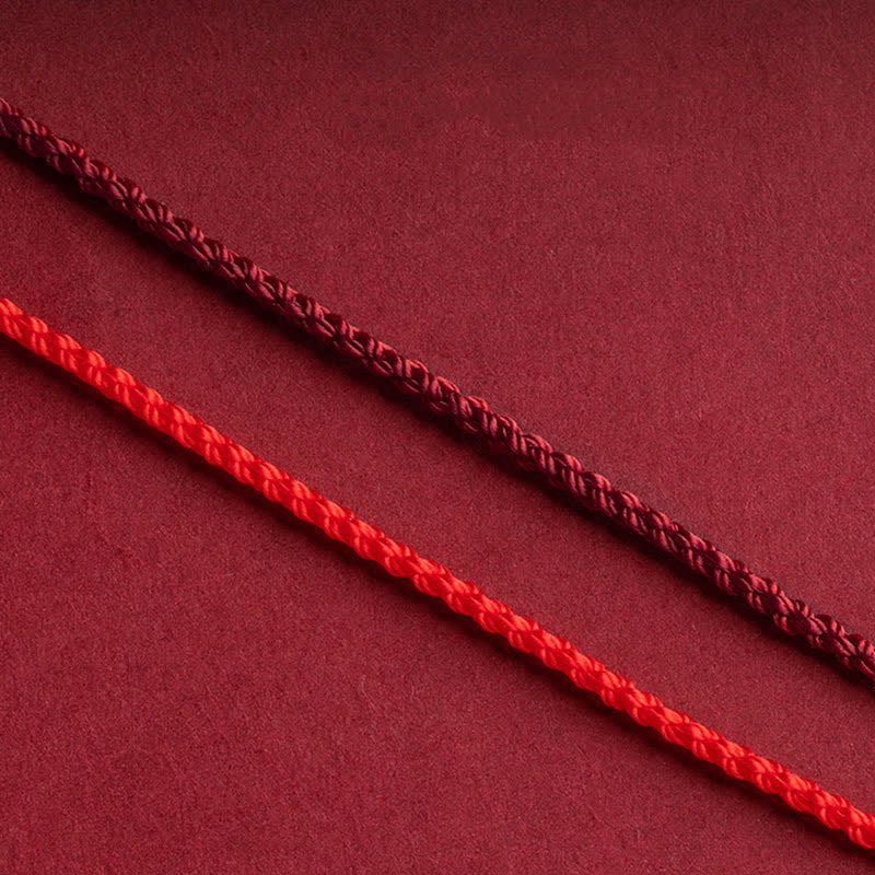 Braccialetto alla cavigliera con simbolo dell'infinito dorato e cordino rosso con Buddha Stones e cinabro. - image 14
