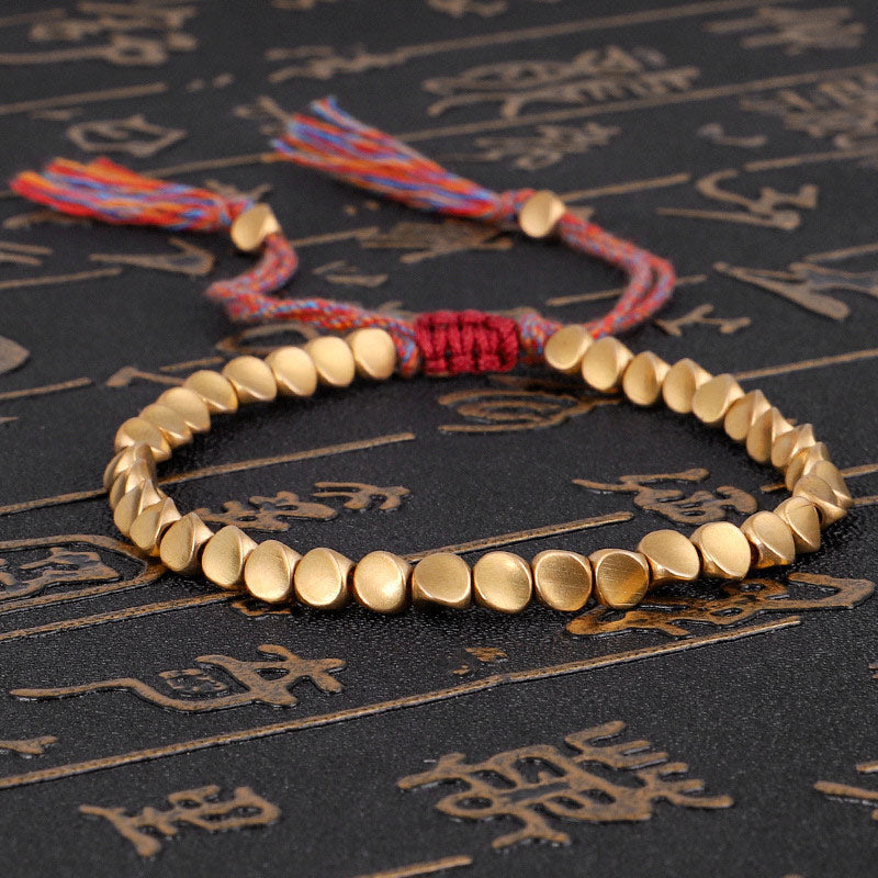 Braccialetto portafortuna con perline di rame tibetano Buddha Stones - Brillante - image 0
