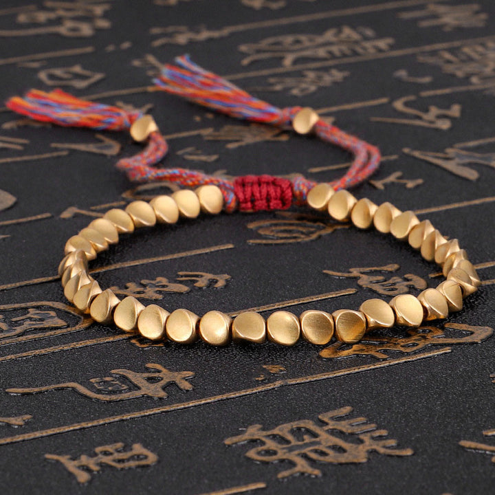 Braccialetto portafortuna con perline di rame tibetano Buddha Stones - Brillante - image 0