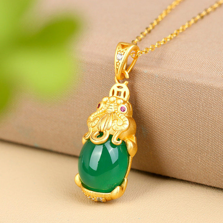 Collana Buddha Stones Natural Jade PiXiu Balance