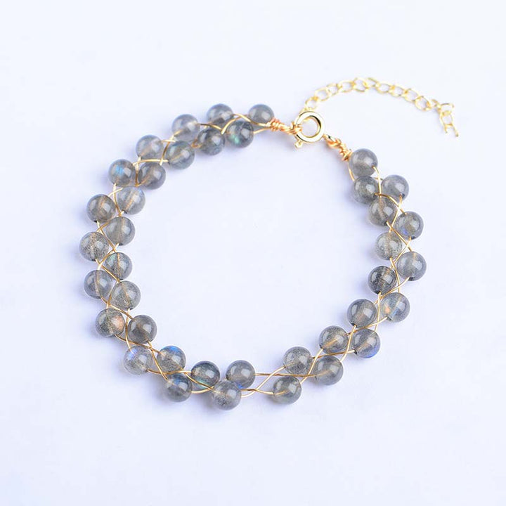 Braccialetto di benedizione dell'amore con pietra di luna naturale Buddha Stones