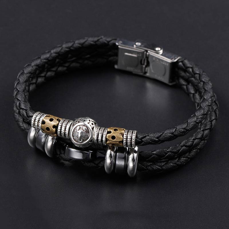 Braccialetto di protezione in ematite con le 12 costellazioni dello zodiaco Buddha Stones