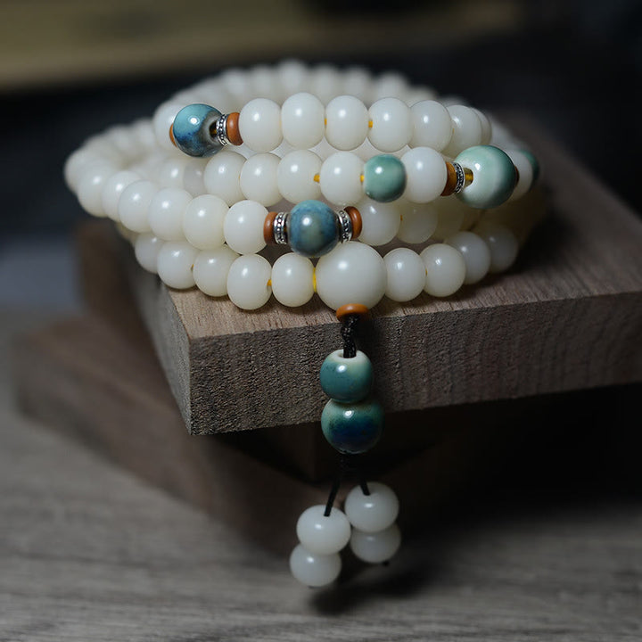 Buddha Stones 108 Mala Beads Bodhi Seed Tieni lontani gli spiriti maligni Braccialetto calmo