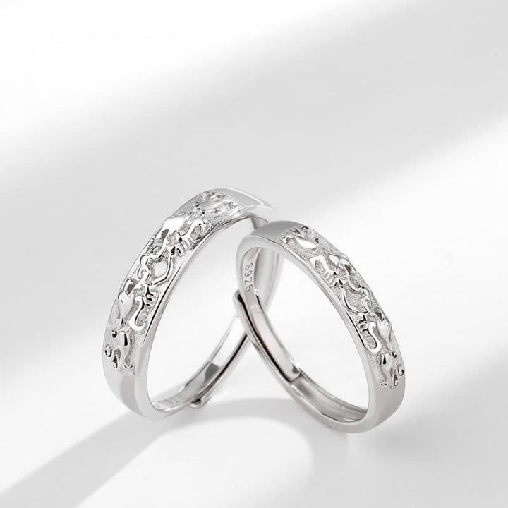 Anello di coppia regolabile Buddha Stones 925 Sterling Silver PiXiu Balance - image 4