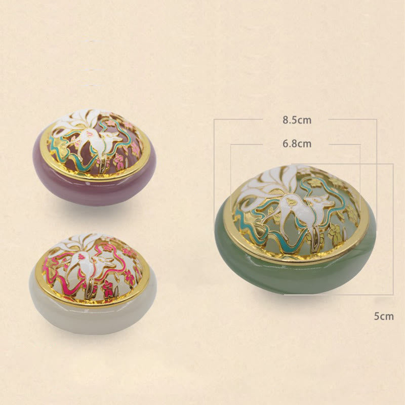 Buddha Stones Volpe a nove code Liuli Cristallo curativo Meditazione Bruciatore di incenso