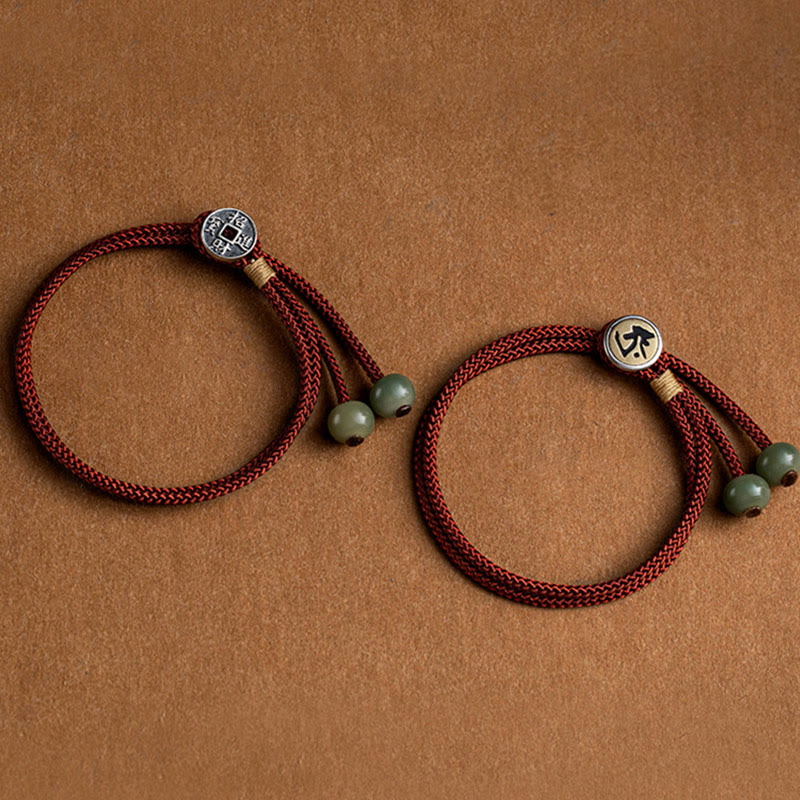 Braccialetto intrecciato rosso in argento sterling 925 con Buddha Stones e semi di Bodhi ciano, fatto a mano, per la protezione. - image 14