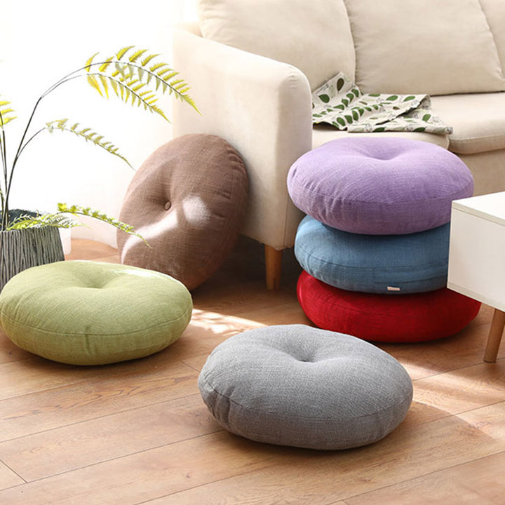 Cuscino per seduta da meditazione in lino con motivo semplice Buddha Stones e loto, decorazione per la casa e il soggiorno - image 1