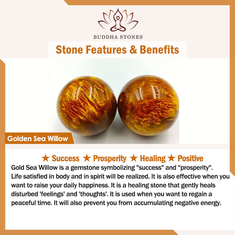 Buddha Stones 925 Sterling Silver Natural Golden Sea Willow Zakiram Dea della Ricchezza Fortuna Fu Carattere Braccialetto di Successo - image 11