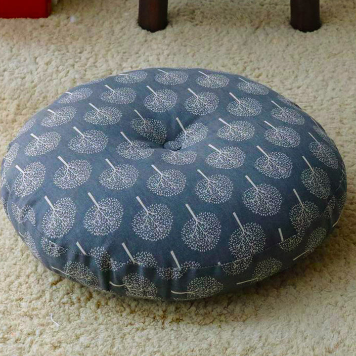Cuscino per seduta da meditazione in lino con motivo semplice Buddha Stones e loto, decorazione per la casa e il soggiorno - Staccabile - Circa 40 cm × 10 cm (possibili leggere variazioni) - Blu acciaio chiaro - image 24