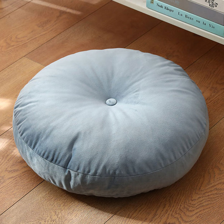Cuscino per seduta da meditazione in lino con motivo semplice Buddha Stones e loto, decorazione per la casa e il soggiorno - Staccabile - Circa 40 cm × 10 cm (possibili leggere variazioni) - Azzurro polvere - image 28