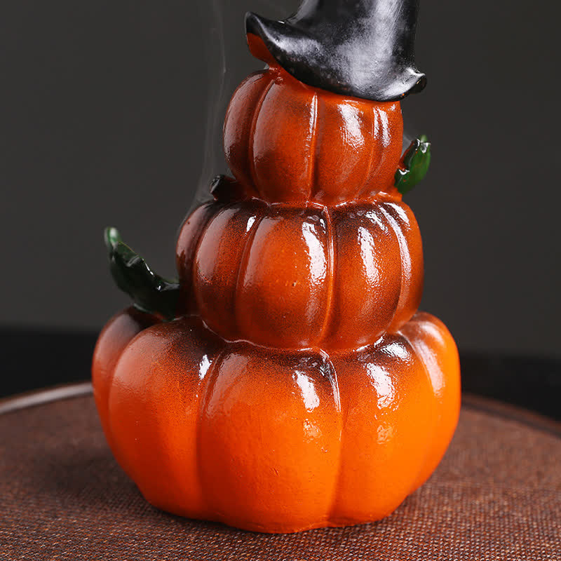 Zucche di Halloween, fantasma, resina, fontana di fumo a riflusso, bruciatore di incenso, decorazione