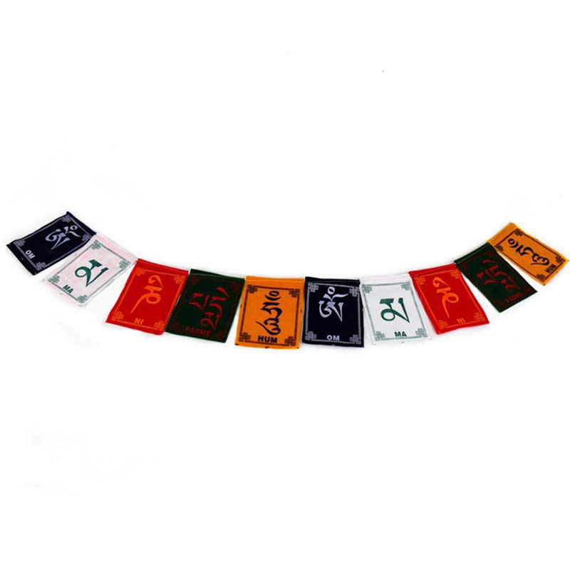 Bandiera decorativa per auto con la benedizione tibetana del cavallo a vento Om Mani Padme Hum, ideale per esterni, con preghiera e decorazione per auto. - 0,85 m - image 4