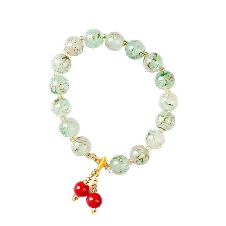 Braccialetto di armonia con perline di vetro Liuli Buddha Stones Blessing