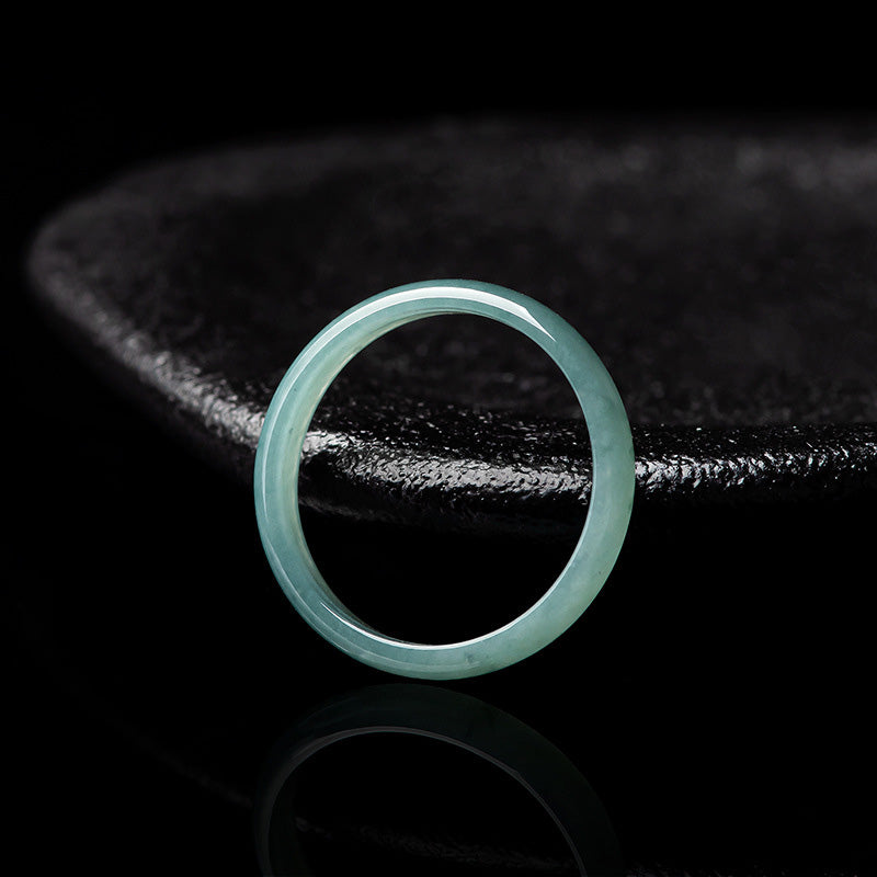 Anello di protezione della prosperità in giada naturale Buddha Stones