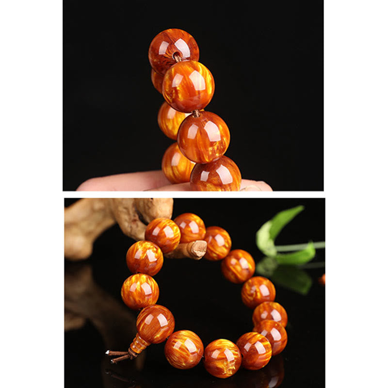 Buddha Stones Golden Sea Willow Braccialetto Mala Successo Positivo - image 5