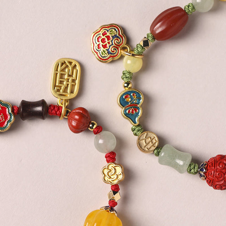Buddha Stones Tibetano Nuvole di Buon Auspicio Fortuna Felicità Ricchezza Braccialetto Fortuna