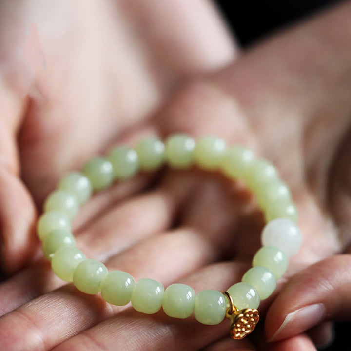 Buddha Stones Bracciale regolabile Jade Lotus Abundance - image 2