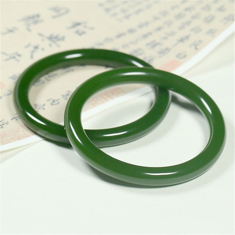 Braccialetto Buddha Stones Cyan Jade Longevity Blessing Bangle - image 1
