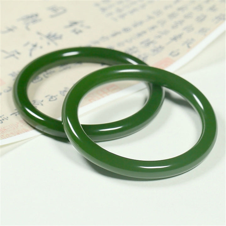 Braccialetto Buddha Stones Cyan Jade Longevity Blessing Bangle - image 1