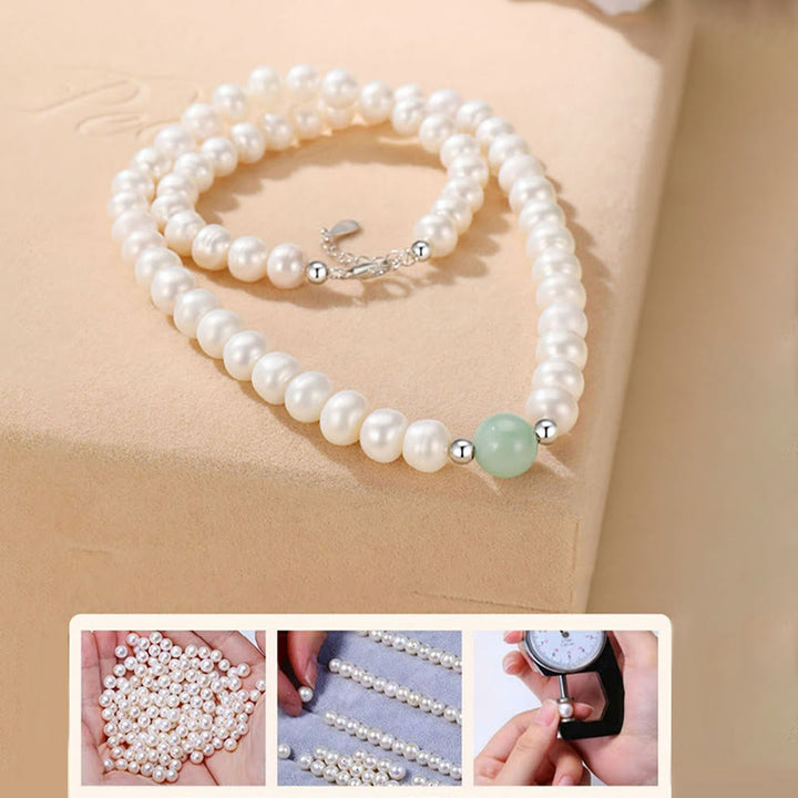 Buddha Stones 925 Sterling Silver Perla Naturale Giada Collana Bracciale Orecchini Guarigione Con Scatola Regalo - image 9