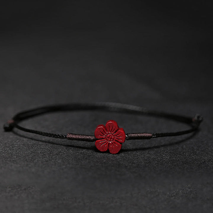 Braccialetto intrecciato con benedizione di Buddha Stones , fatto a mano, con fiore di prugna, quadrifoglio, PiXiu, loto, pesce koi, cinabro