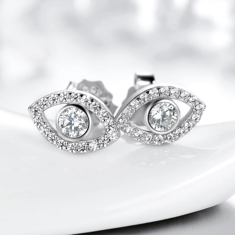 Orecchini a bottone con simbolo del malocchio in argento sterling 925 Buddha Stones - image 2