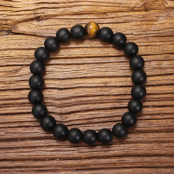 Buddha Stones 108 Mala Beads Pietra smerigliata Occhio di tigre Bracciale Collana Pendente