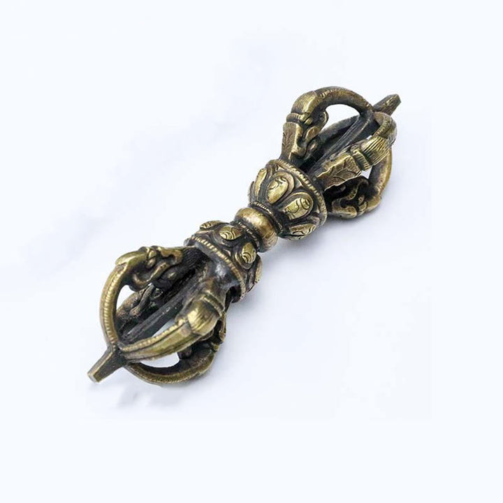 Buddha Stones fatte a mano Nepal Cinque punte Tre punte Vajra Dorje Resistenza Rame Decorazione
