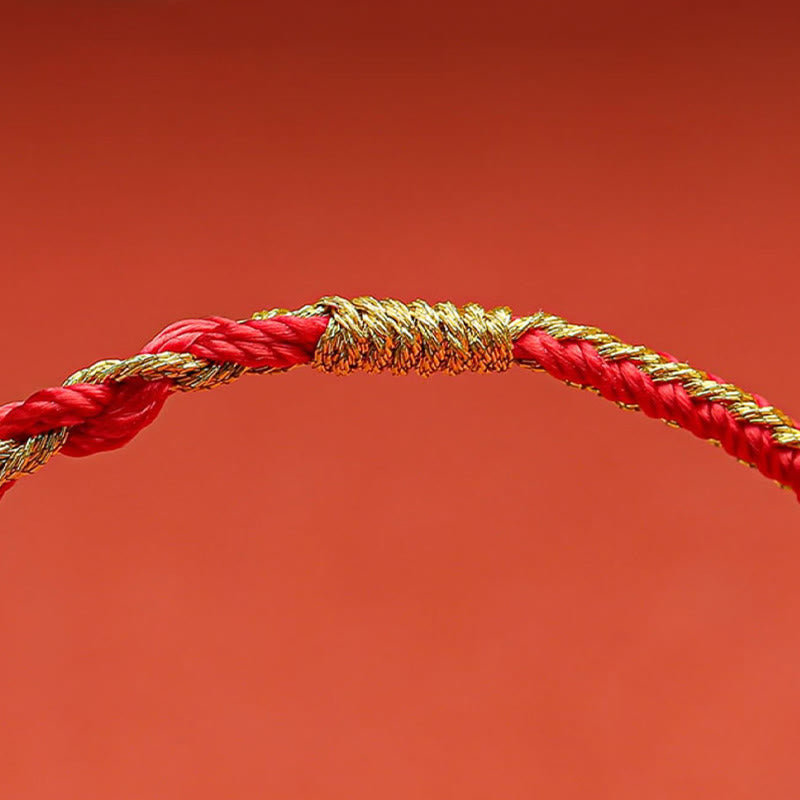 Braccialetto di protezione con treccia in corda, fatto a mano con Buddha Stones , zodiaco cinese, coniglio, gallo, topo, cavallo, drago