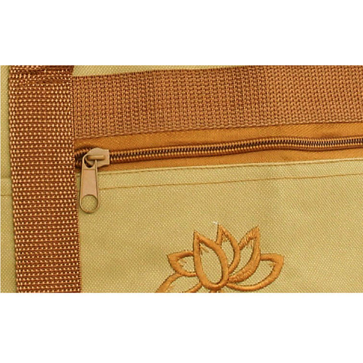 Borsa a tracolla in tela con motivo ricamato di loto per la pratica della mente spirituale