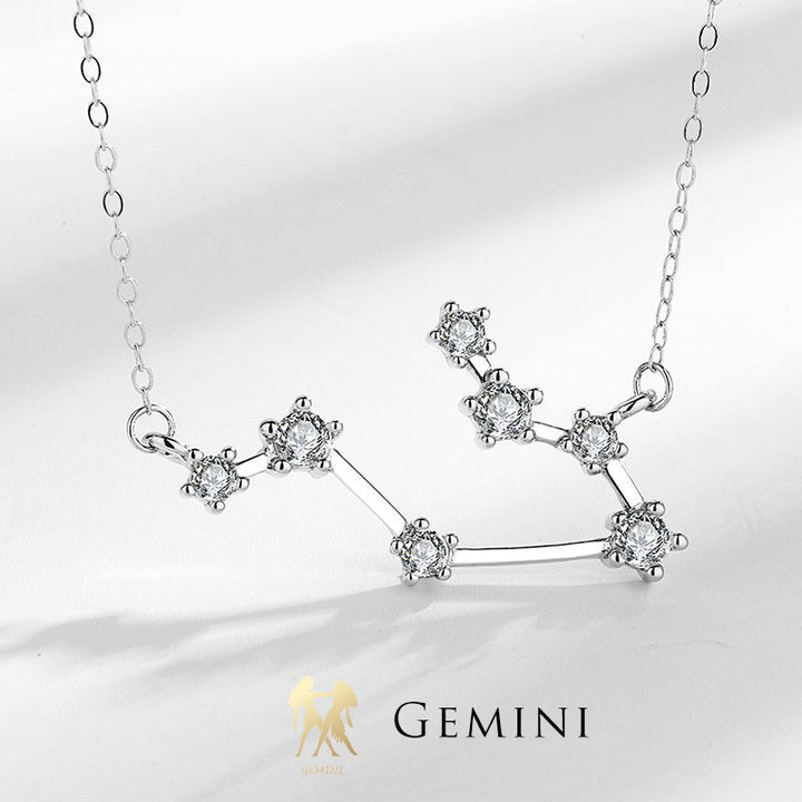 Buddha Stones 925 Sterling Silver 12 Costellazioni dello Zodiaco Astrologia Benedizione Collana Pendente - Gemelli - image 21