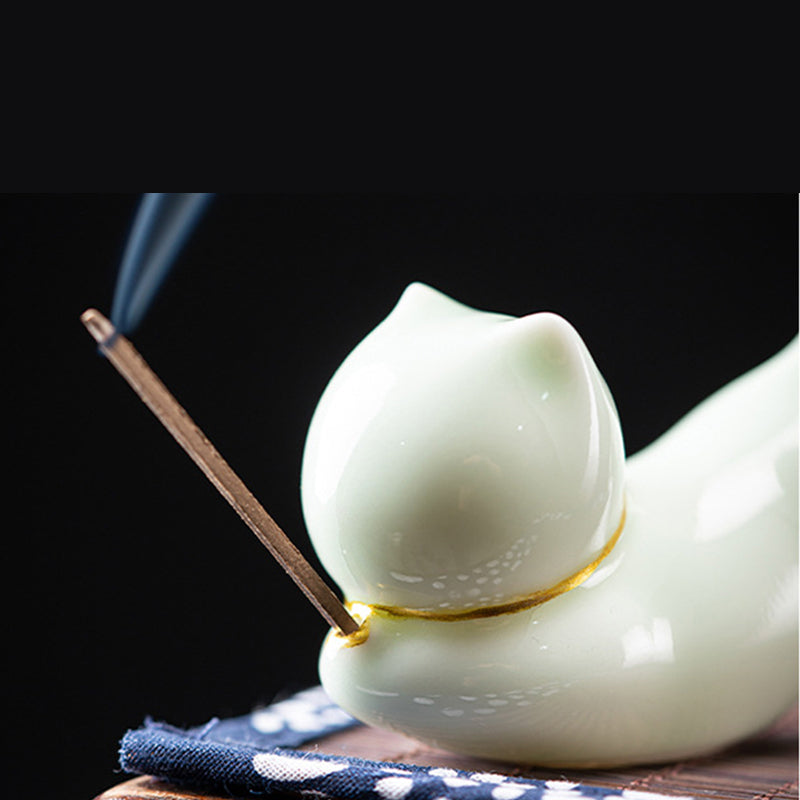 Decorazione per bruciatore di incenso in ceramica con gatto e panda, per benedizione - image 12