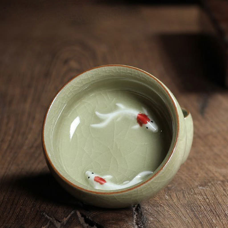 Buddha Stones Koi Fish colorato Tazza da tè in ceramica Kung Fu Tazza da tè Ciotola - image 45