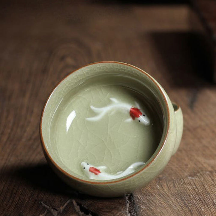 Buddha Stones Koi Fish colorato Tazza da tè in ceramica Kung Fu Tazza da tè Ciotola - image 45