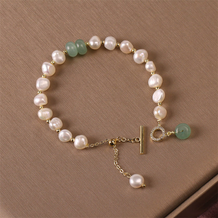 Braccialetto a catena curativo con perle di quarzo fragola verde Buddha Stones