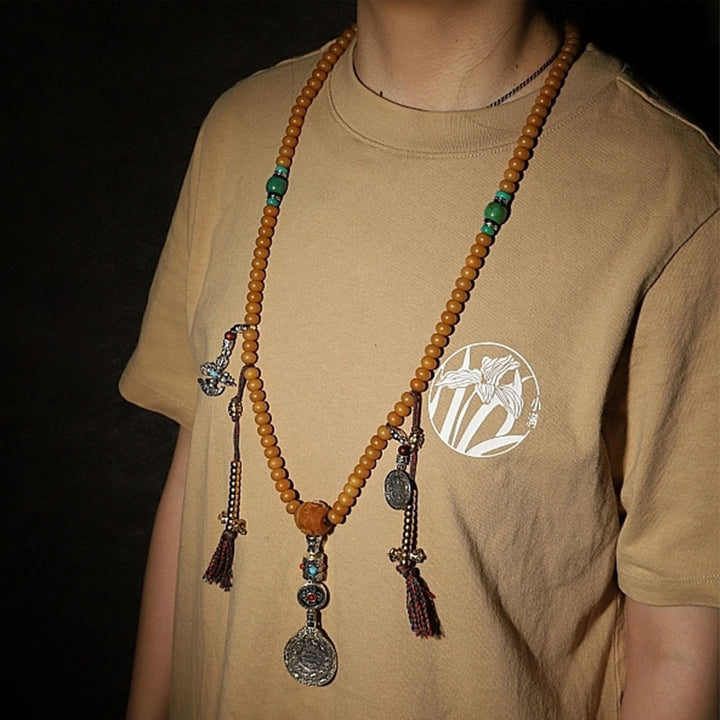 Bracciale di ricchezza Bagua Vajra Buddha Stones Tibet 108 perle di Mala Bodhi Seme