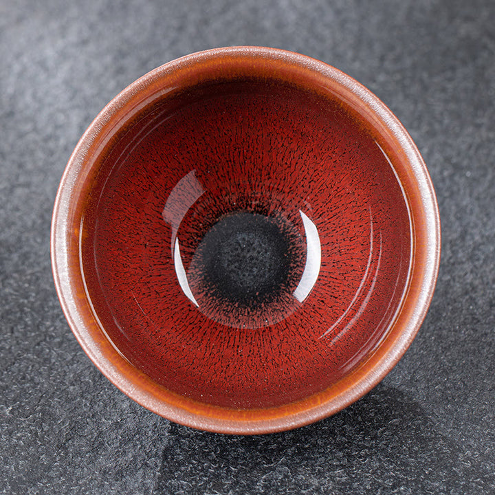 Tazza da tè in porcellana cinese Jianzhan vintage rosso marrone Buddha Stones Kung Fu Tea Cup