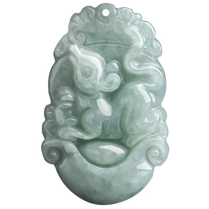 Collana con ciondolo di successo con 12 simboli dello zodiaco cinese in giada naturale Buddha Stones - image 6