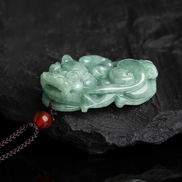 Collana con ciondolo in corda di giada PiXiu con Buddha Stones e fortuna - image 2