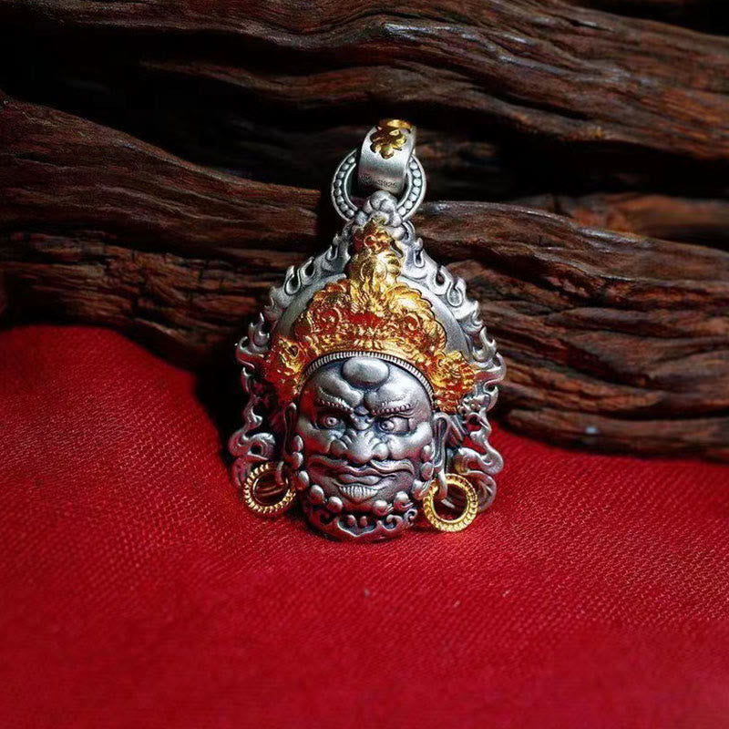 Buddha Stones Amuleto Dio della Ricchezza Giallo Rame Fortuna Collana Pendente
