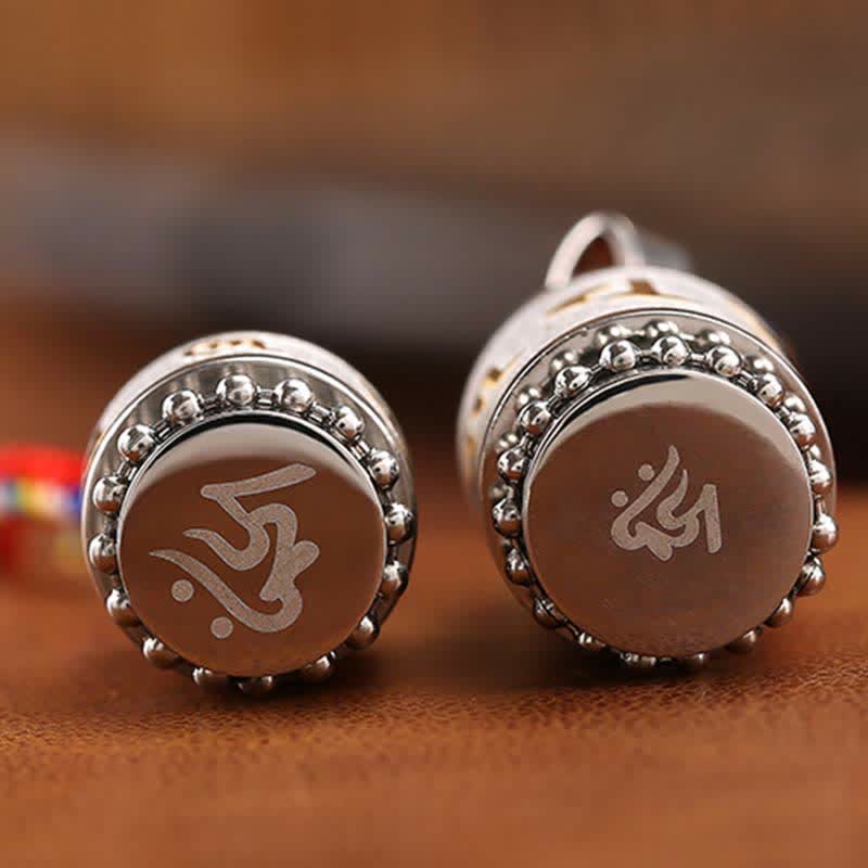 Buddha Stones Tibet Om Mani Padme Hum Shurangama Mantra Titanio Acciaio Saggezza Amuleto Collana Pendente - image 26