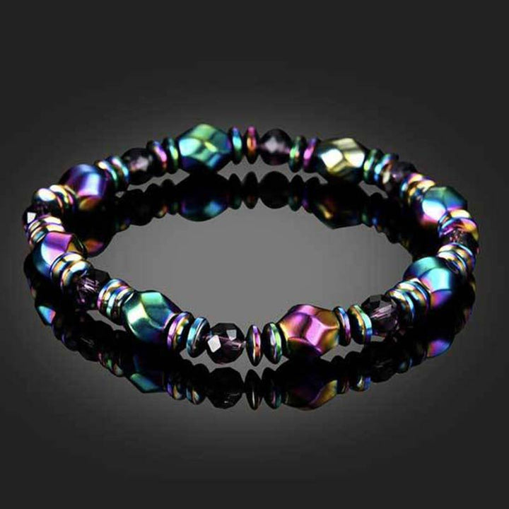 Braccialetto del benessere in ematite arcobaleno Buddha Stones
