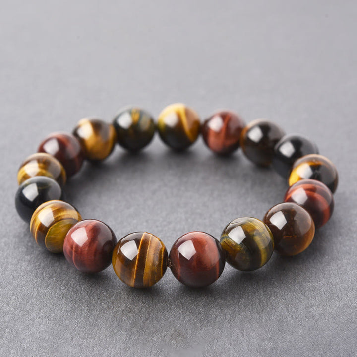 Braccialetto di protezione positiva con occhio di tigre naturale Buddha Stones