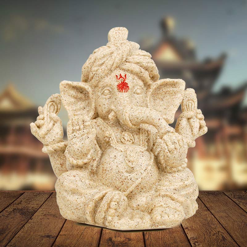 Statua dell'elefante Ganesh Ganpati Trasformazione Decorazione della casa - Rosso e bianco - image 2