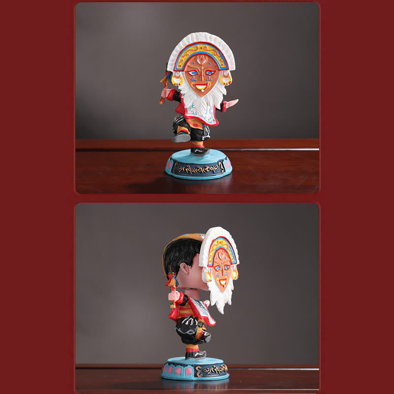 Buddha Stones Tibetan Opera Maschera Viso Marionetta Casa Ufficio Auto Decorazione Ornamento