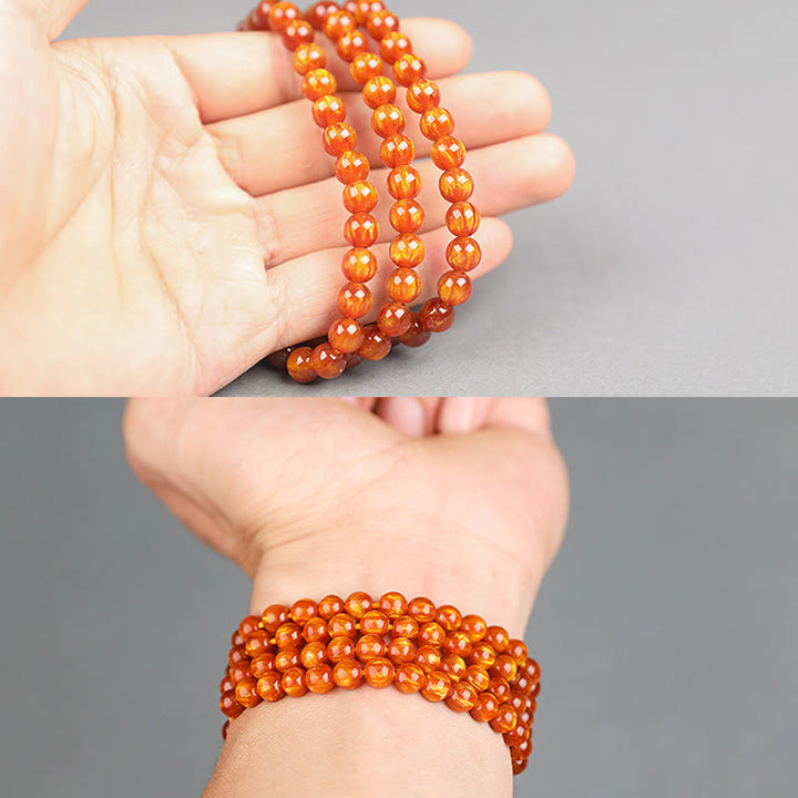Buddha Stones Golden Sea Willow Braccialetto Mala Successo Positivo - image 16