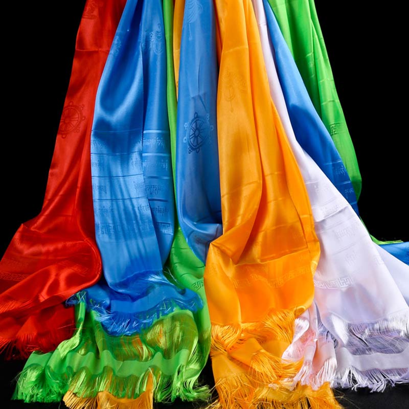 Decorazione Khata di 5 colori di buon auspicio della benedizione tibetana - image 0