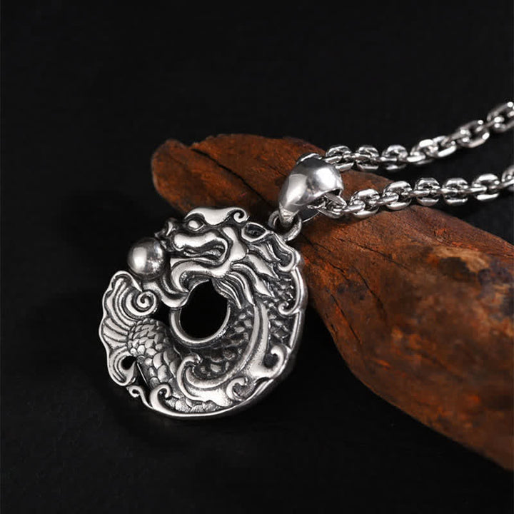 Buddha Stones Koi Fish Drago Pace Fibbia Ricchezza Collana Pendente - image 8